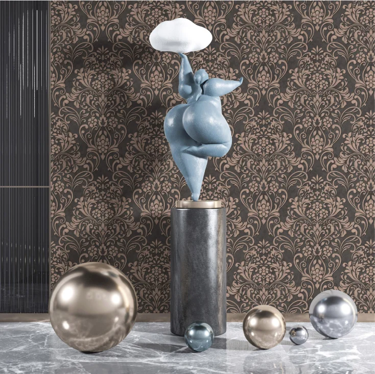 Classic Design European Style Hot Sale PVC Home Wallpaper, 3D royal texture wallpaper