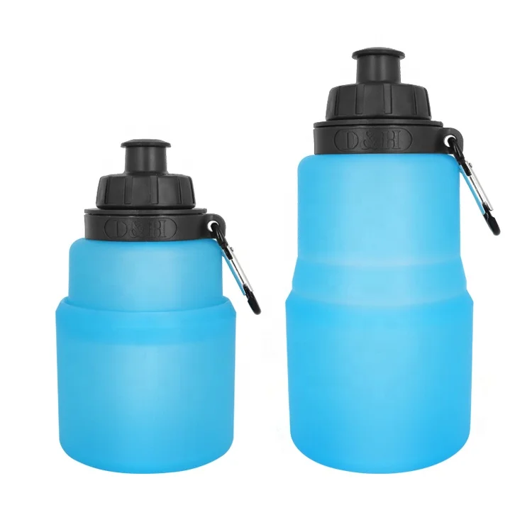 480ML fast delivery kettle cup high quality travel sports BPA Free collapsible portable camping hiking silicone water bottle