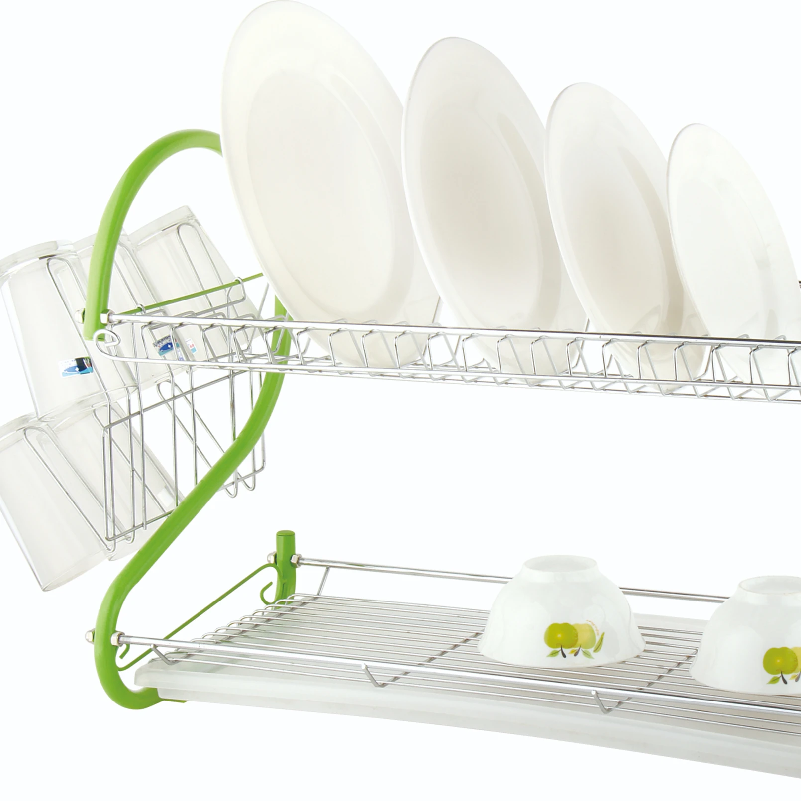 2-layer S-shaped metal dish racks for kitchen Chinese Manufacturer assembly  2 Tier Iron Wire Kitchen Cabinet Dish Drying Rack