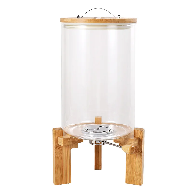 Large capacity borosilicate glass dispenser with rice