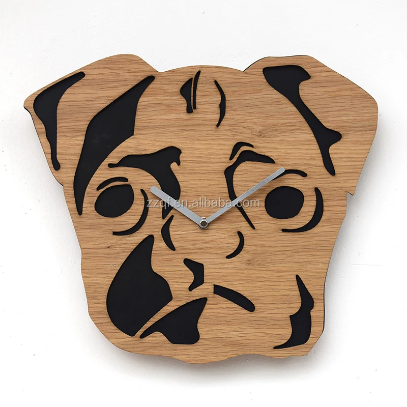 Cute MDF Art Decor Cartoon Animal Shape Wooden Wall Clock For Kids Children Room