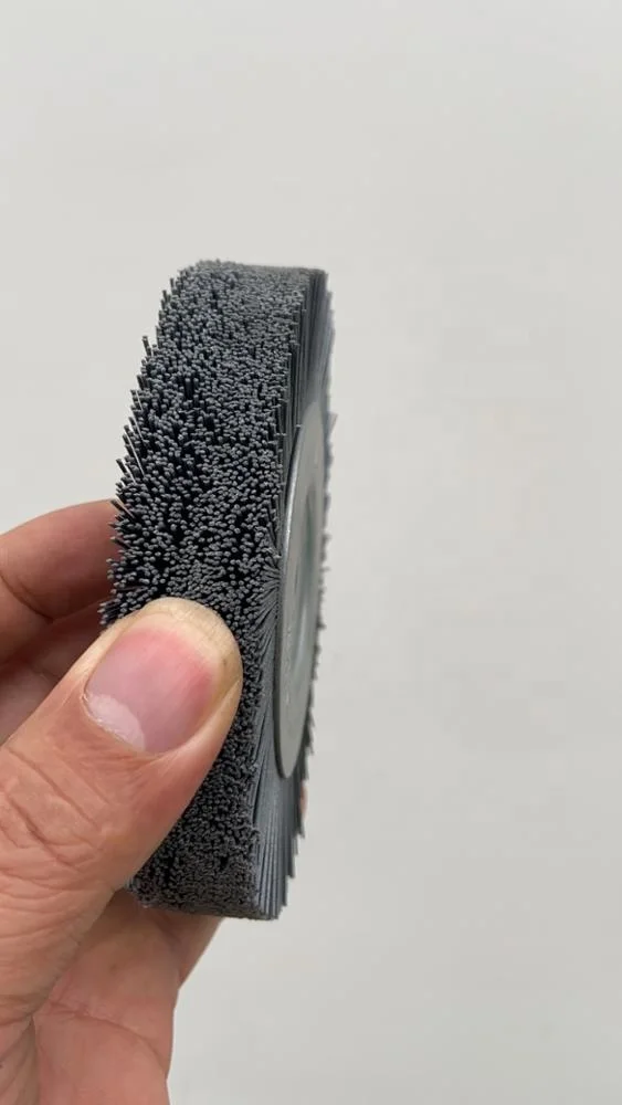 YL Factory Hot Sale Straight  Wire  Silicon Carbide Abrasive Nylon Wire  Circular Round  Wheel Brush