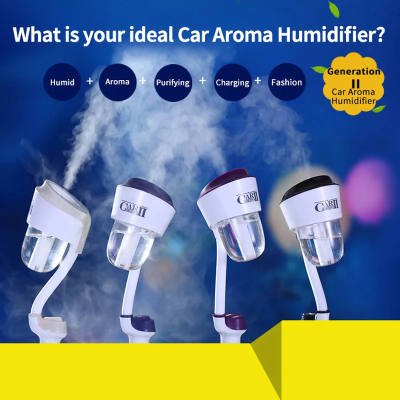 Dual USB Car Charger Essential Oil Car Diffuser Car Air Purifier And Humidifier