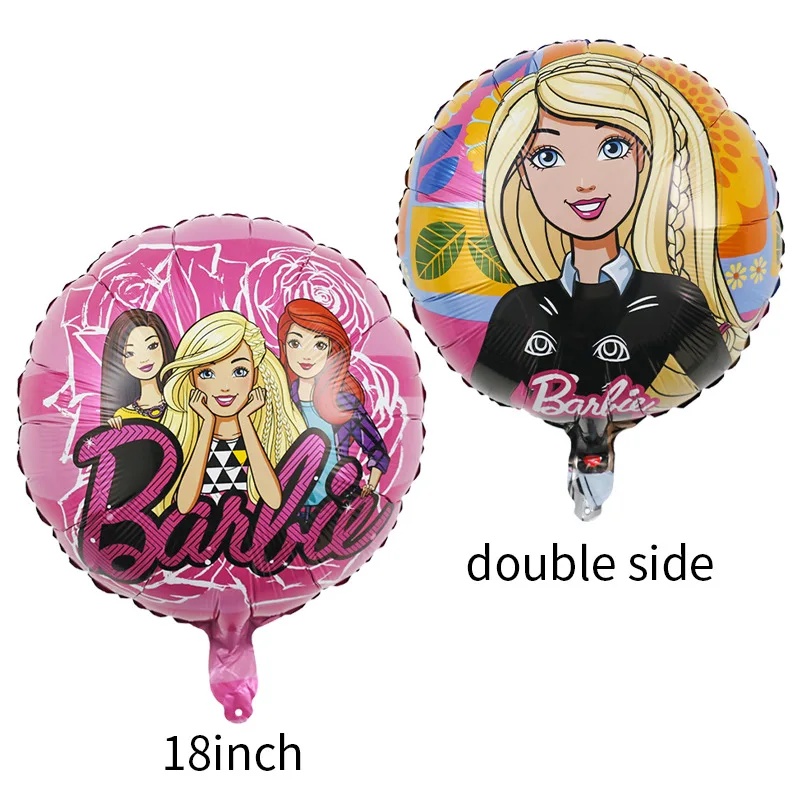 Princess Barbi Balloons Foil Aluminum Balloons Girl Birthday Party Supplies Woman Birthday Party Girls Theme Party Balloons