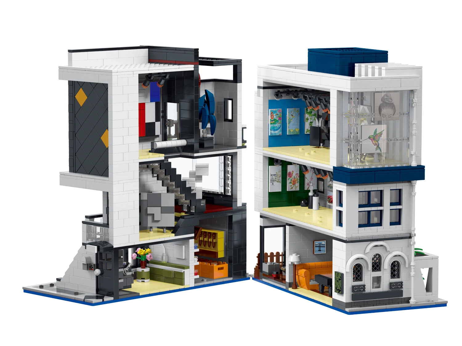 3625pcs Streetview Building Blocks Set Art Gallery Showcase Model Diy Toys Children Building Block Sets
