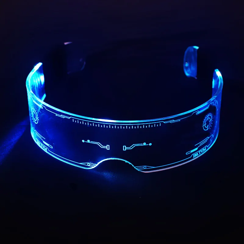 Colorful Led Light Up Party Glasses Cyberpunk Glasses For Costume Cosplay Halloween Bar Club Party Concert Live