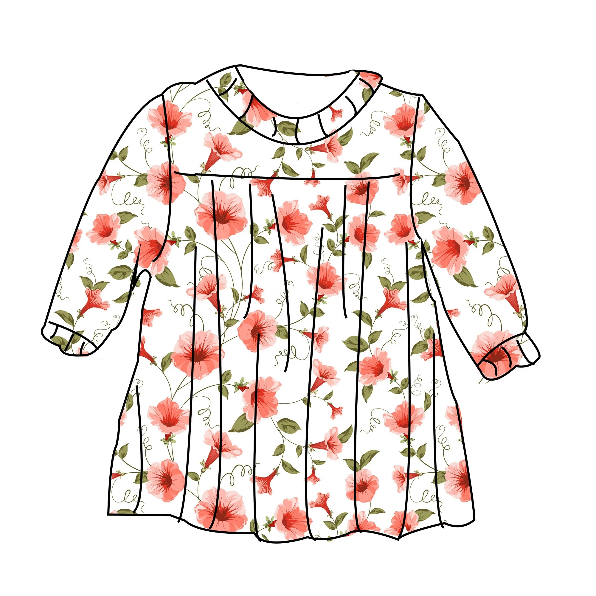 baby girls fashion short long sleeves dress children clothing kids clothes for 12 years old order smocked dresses for girls