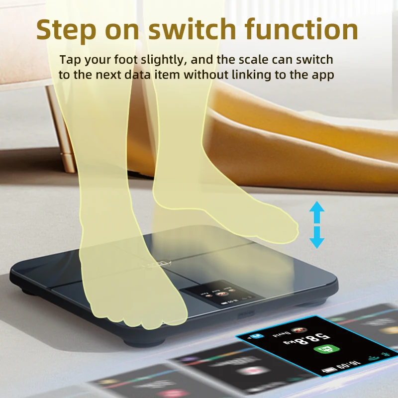 large TFT colorful screen ITO  human personal scale bluetooth bathroom body fat scales digit bodi weight TFT color screen scale