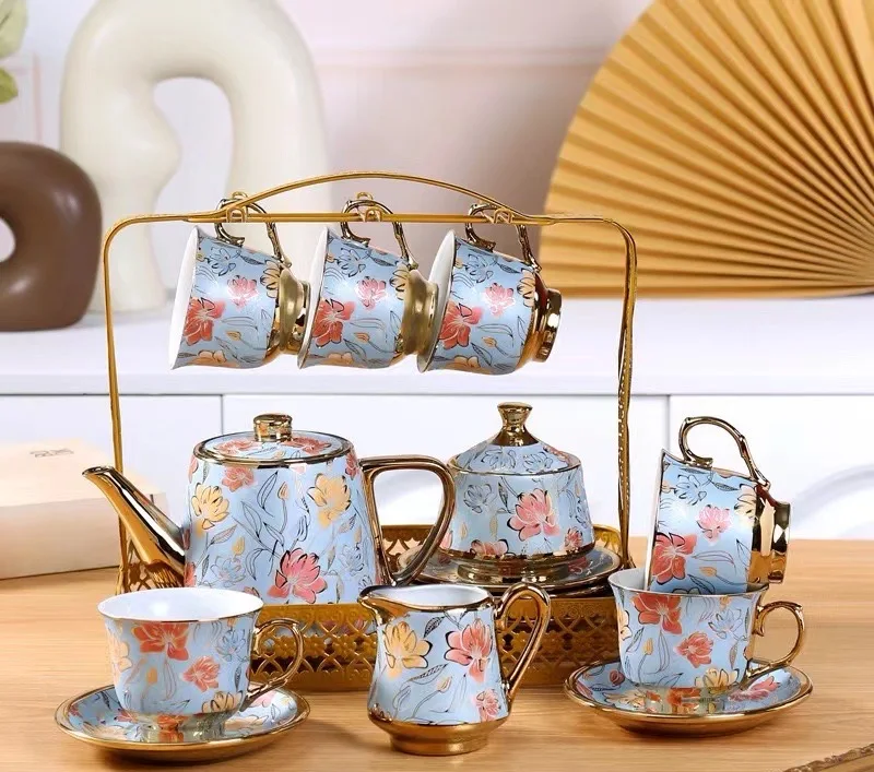 European luxury style coffee and tea set Turkey Dubai UAE Arab countries coffee set Coffee and tea set