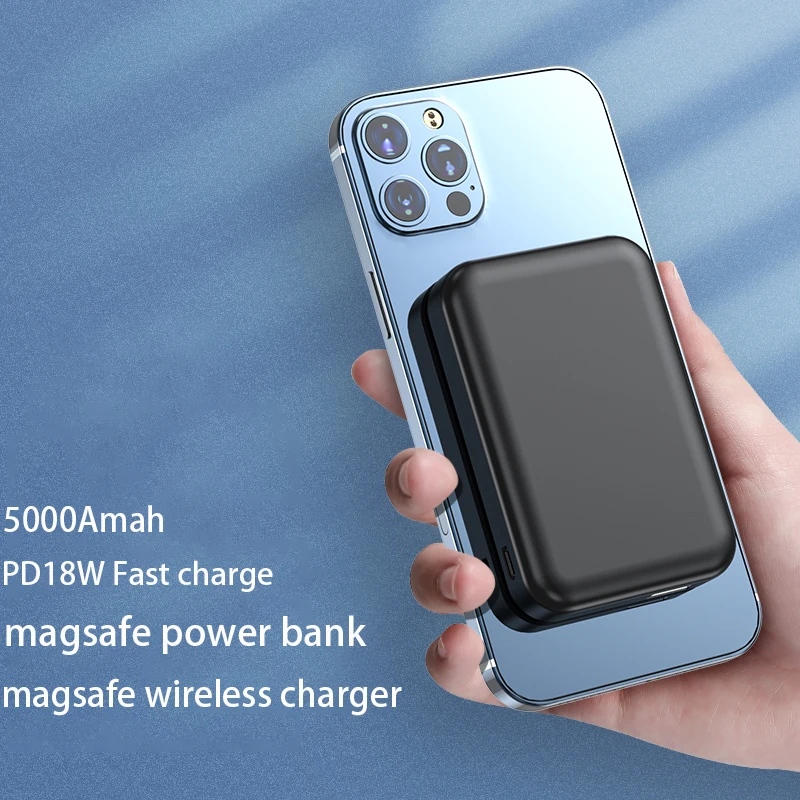 Type C Pd Qc 10W 5000Mah Magnetic Powerbank Ultra Slim Portable Magsafing Power Bank 15W For Iphone 12