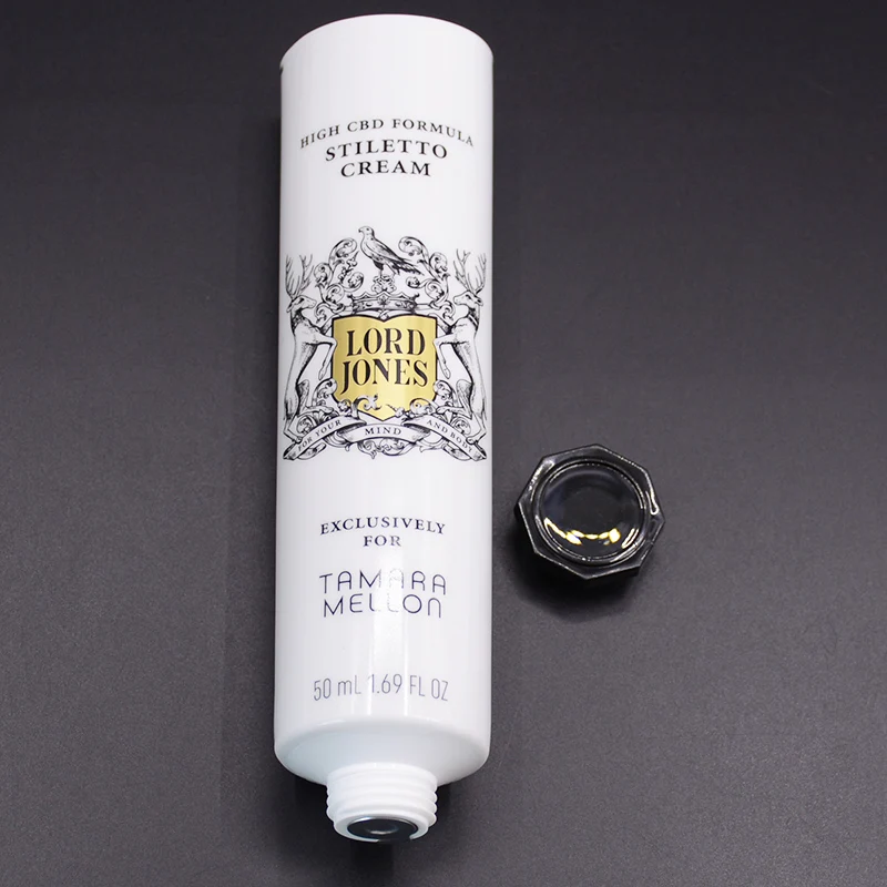 Factory direct supply 50ml empty tube white aluminum laminated tube cosmetic packaging with black cap