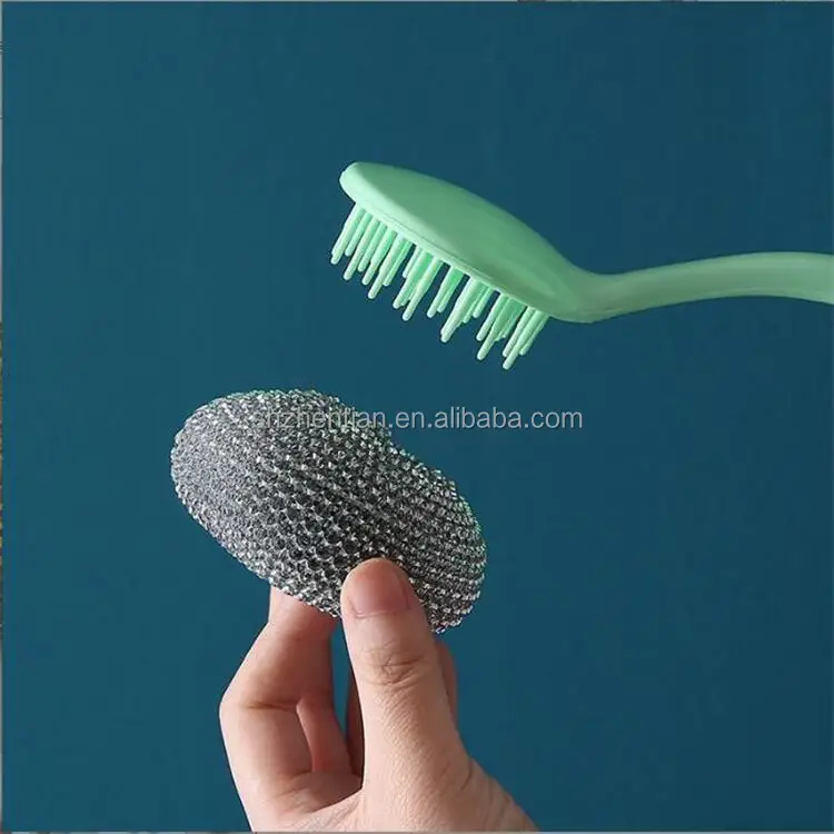 Household friendly copper plated scourer / scrubber cleaning ball for kitchen cleaning