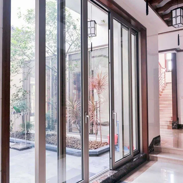 JBDhome Large Residential Sliding Doors with Motorised Blinds Bridged Double Glazed Doors Shop Front Exterior Sliding Doors