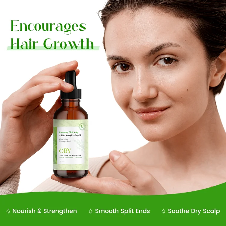 OBY Supplier OEM High Quality Organic Rosemary Oil Anti-Inflammatory Scalp Treatment Rosemary Mint Scalp Hair Strengthening Oil