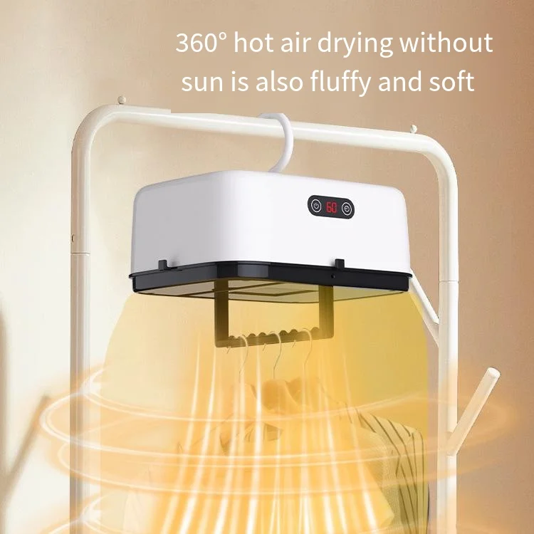 Convenient Small Home Dryer with Foldable Dryer Sterilization Drying Cover New LCD Display Electric Power Source Dryer Hook