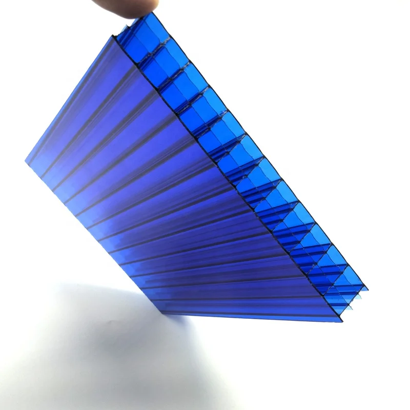 transparent hard hollow four wall polycarbonate sheet price UV coated