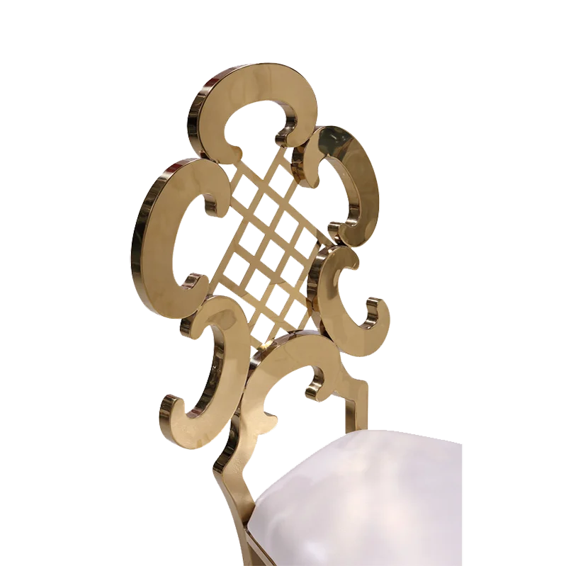 Gold Stackable Hollow Wire Hotel Restaurant Wedding Event Padded Wholesale Banquet Chairs