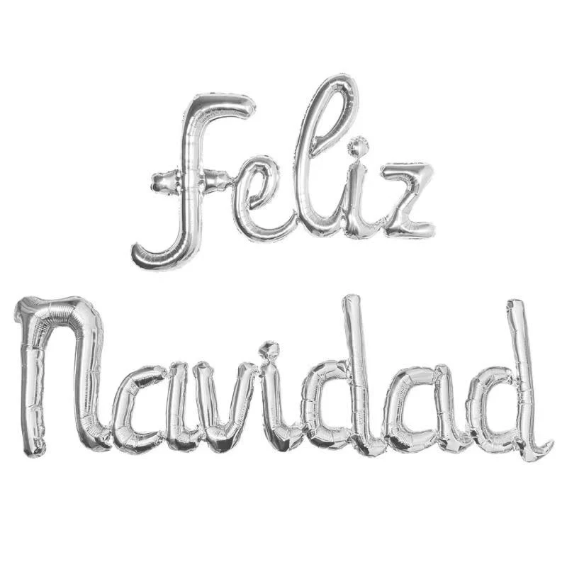 Spanish feliz navidad Balloon Merry Christmas Spanish Foil Balloon Christmas Decoration Cursive Foil Letter Balloon set