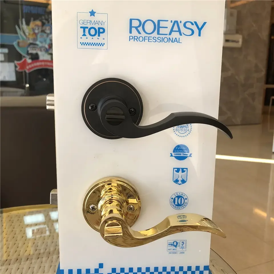 Roeasy TL-6251BN-BK Heavy Duty Zinc Alloy Tubular Black Golden Lever Door Lock