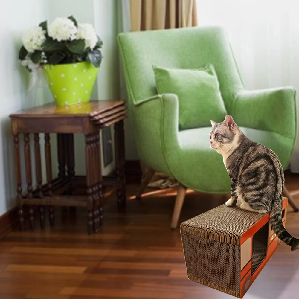 Factory direct cat scratch board bus corrugated cat litter pet claw wear-resistant pet supplies cat scratcher