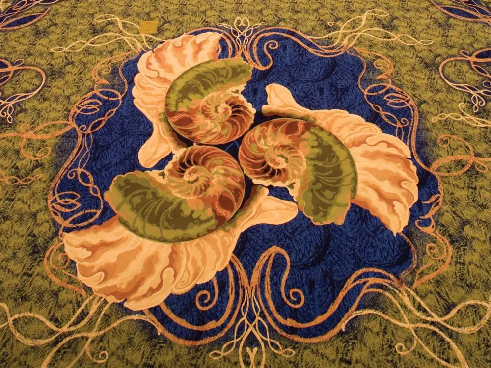 Restaurant Carpet 3D Carpet Fish Pattern Hot Sales Printed Shaped Art Deco Household Loop Islamic Turkish Silk  Gold  3D Carpet
