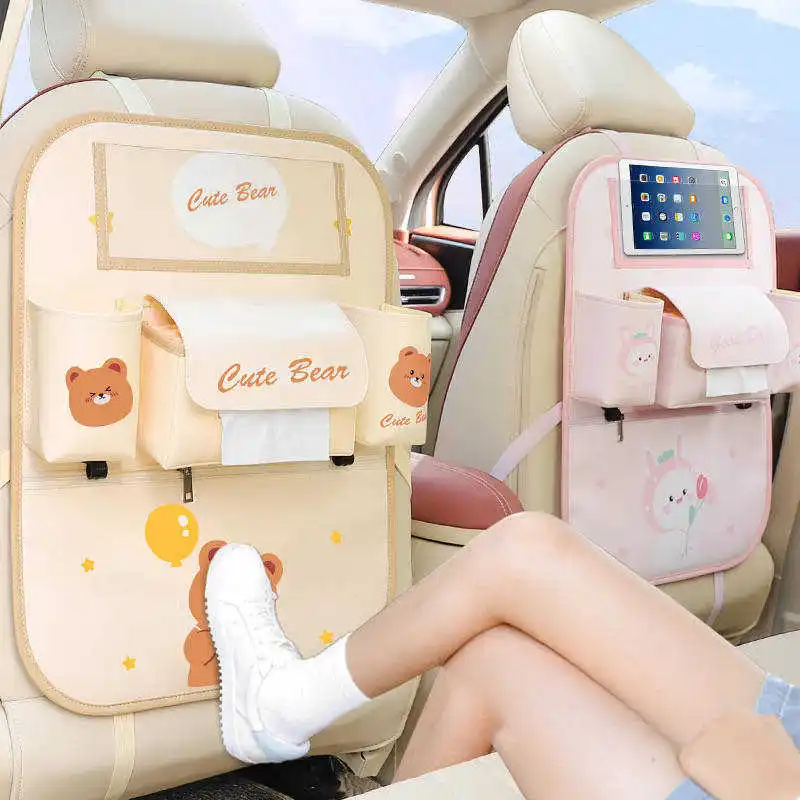 2024 Hot sale high quality multifunctional PVC leather Ipad holder car trunk back seat organizer