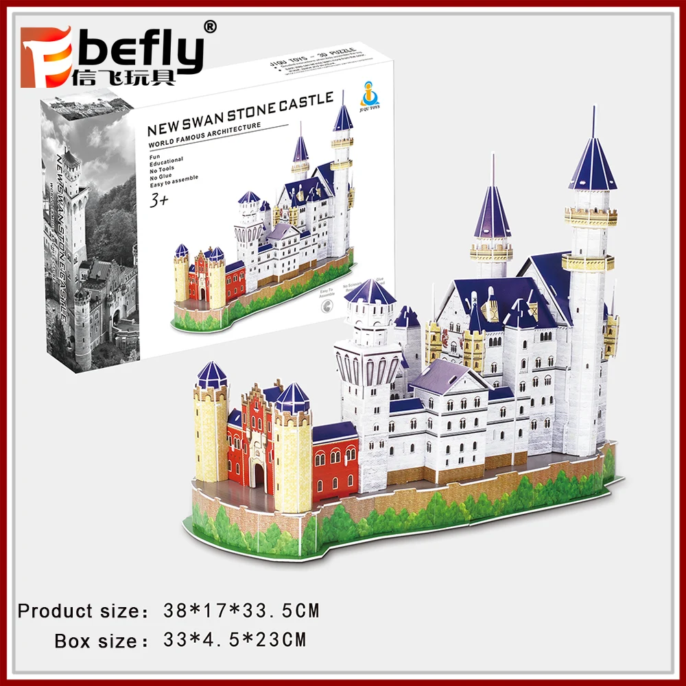 DIY assembly Neuschwanstein castle 3d puzzle architecture model