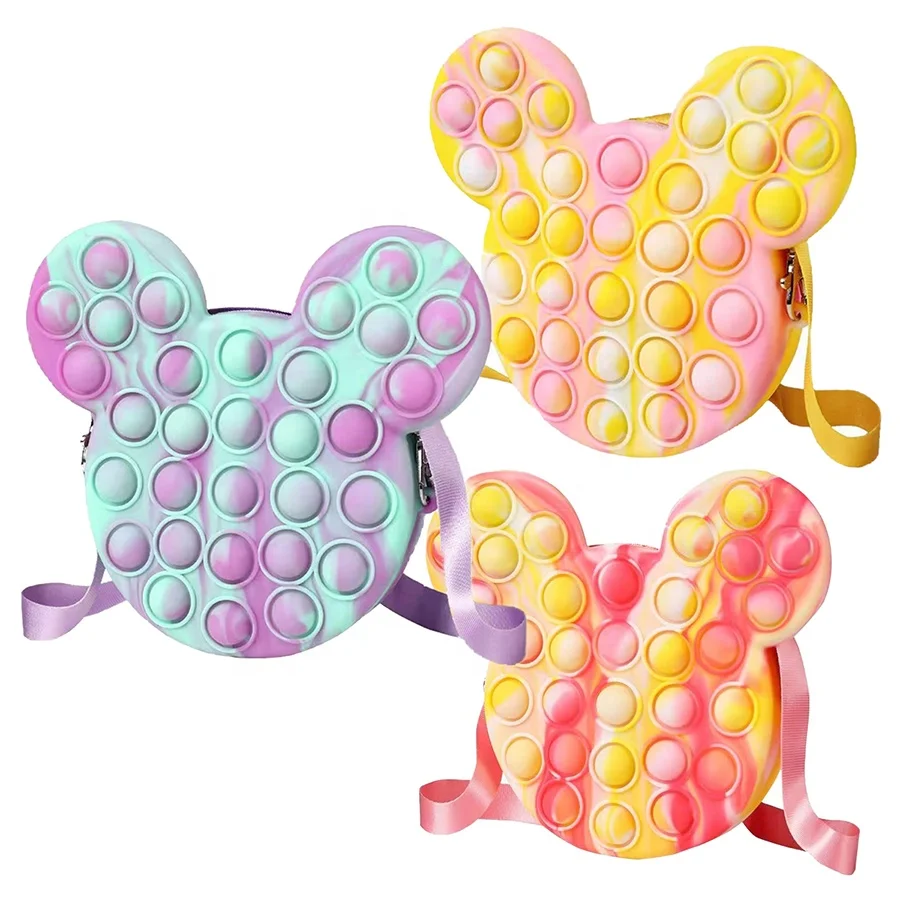 Silicone Sensory Fidget oy Push Bubble Stress Relief toy Pop Item bag pop purse squeeze bubble poping bag