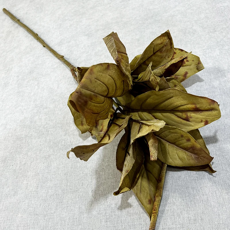 QYY Artificial Dry Pipa Leaves High Quality Silk Burnt Edge Artificial Flowers Autumn Color Home Wedding Decorations