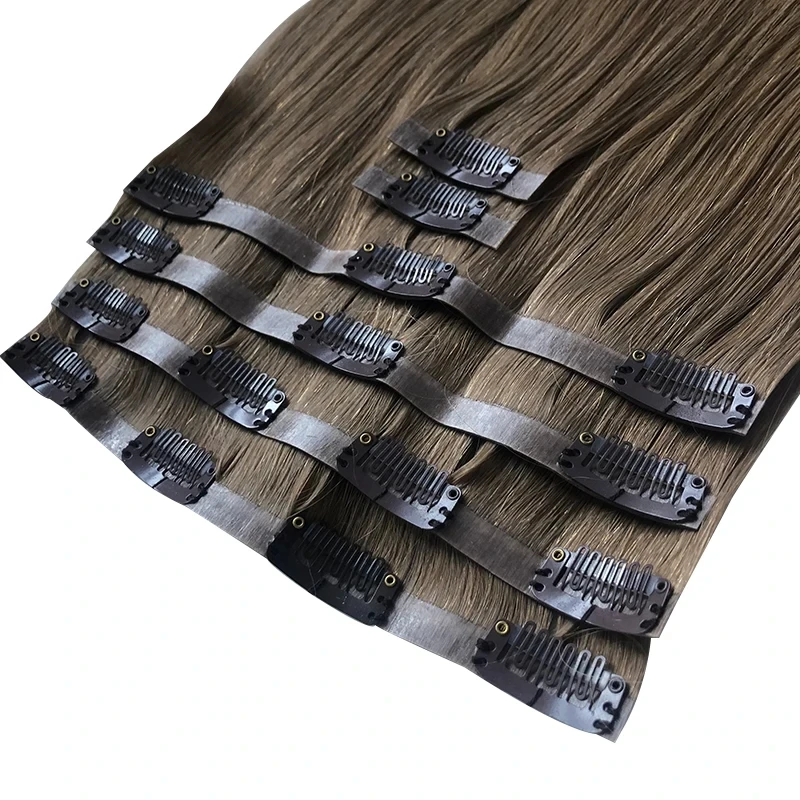 100% Russian Human Remy Hair Clip ins Wholesale Invisible Seamless Clip in Hair Extension virgin human Hair extension