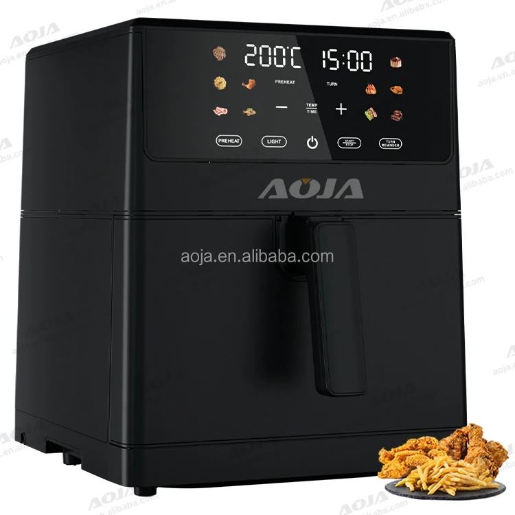 New Best Sell 8L 10L 12L Electric Digital Visible SS Air Fryer with Detachable Basket Up and Down Dual Heating Airfryers
