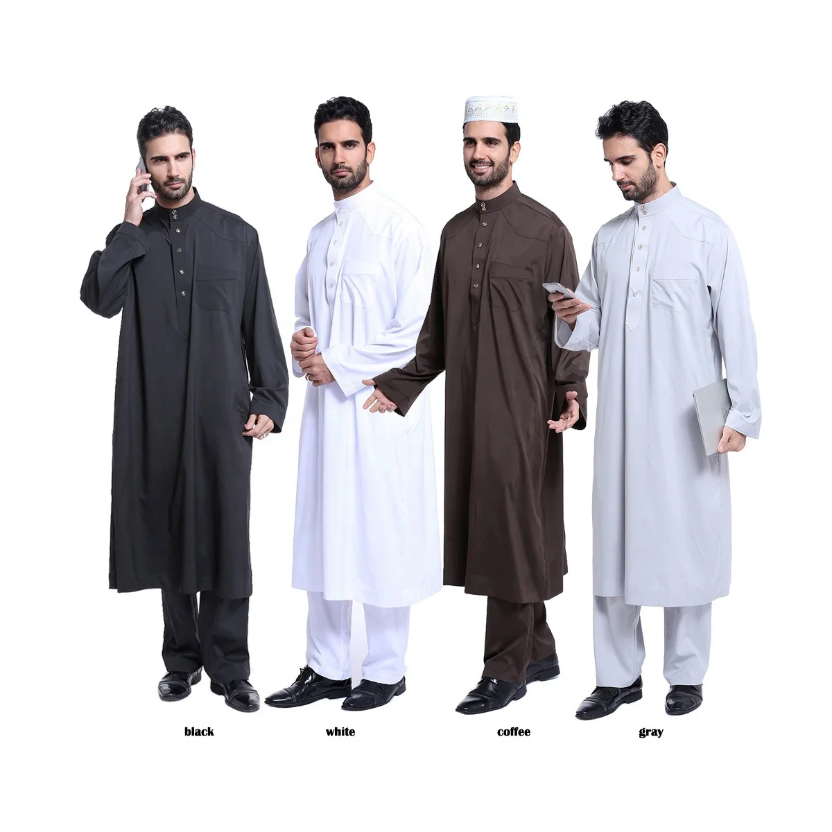 Wholesale Custom Arab Muslim Men Kurta and Pyjama set With pockets