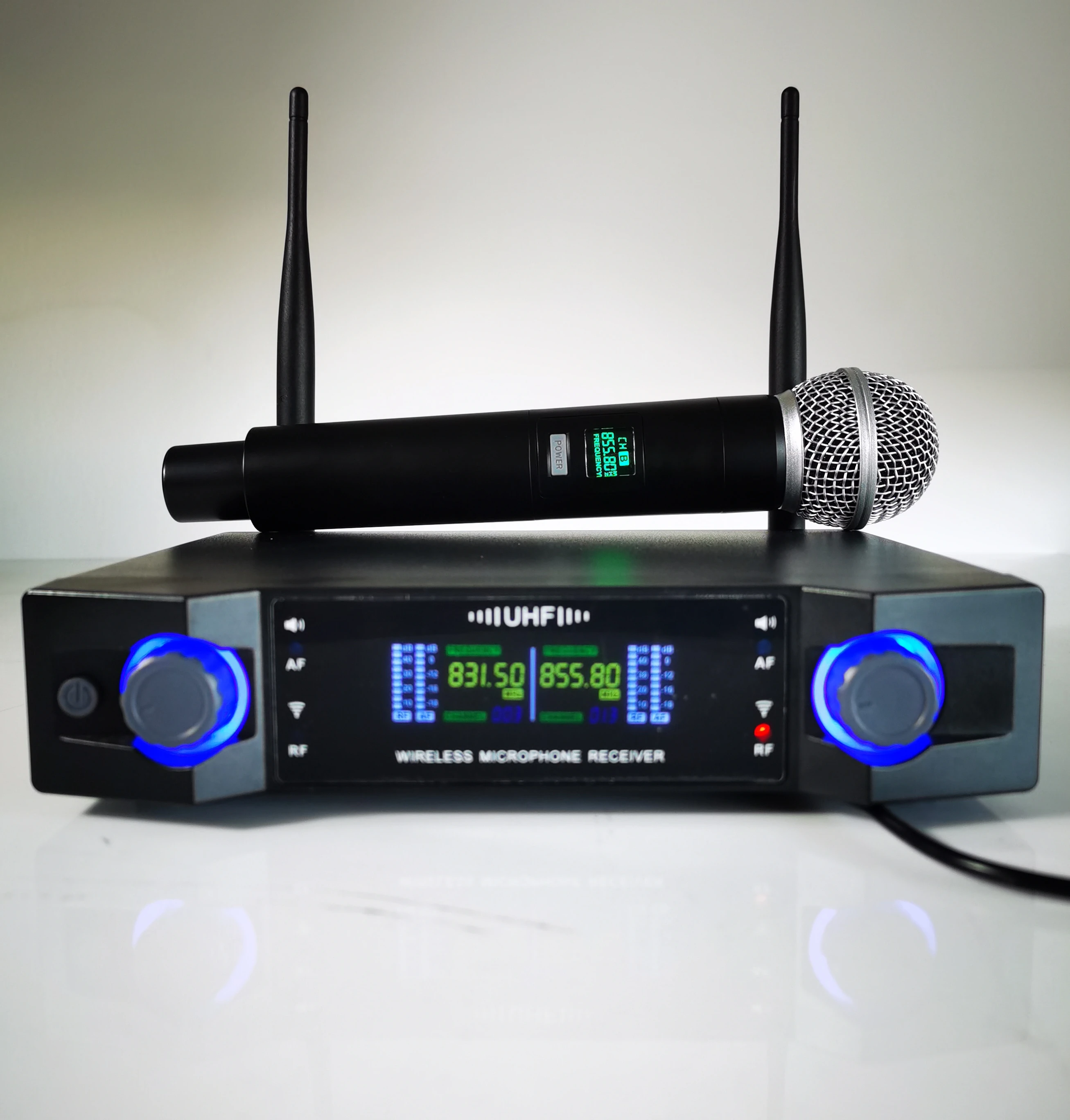 ko-277 Karaoke Handheld Microphone Wireless Mic Home Singing Wireless Microphone 2 Channel UHF for church stage KTV