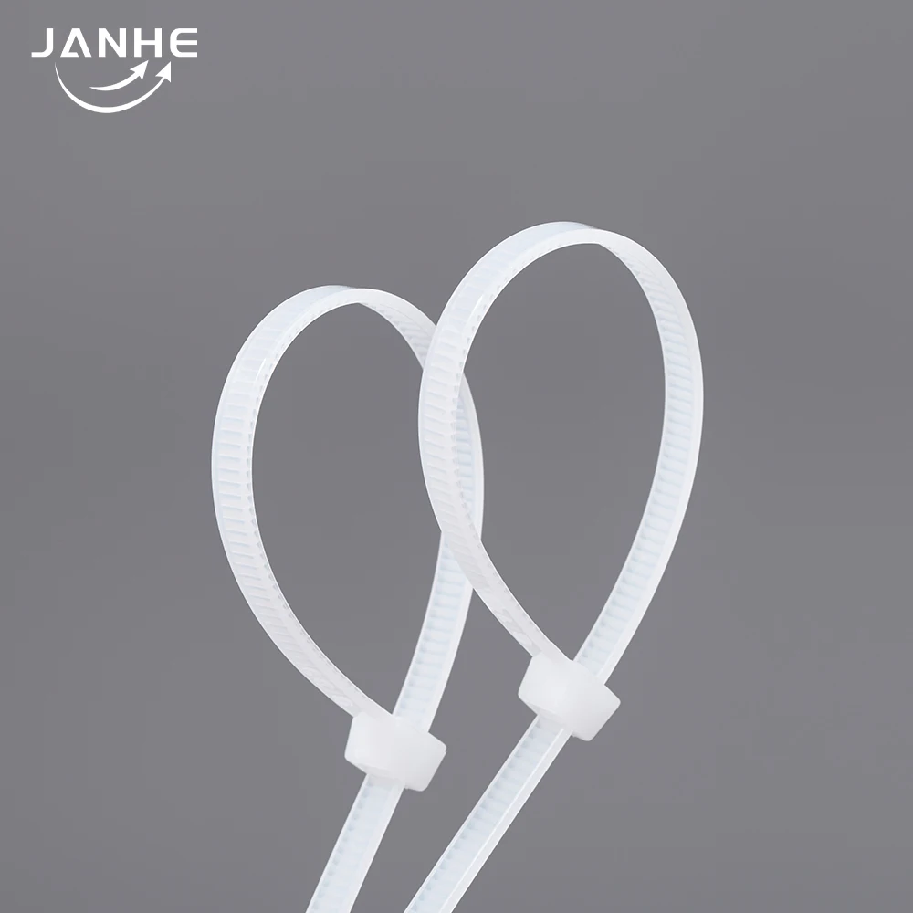 White 100mm Nylon Cable Ties Self-Locking Plastic Manual Zip Ties for Packing Wire Fastener Strip
