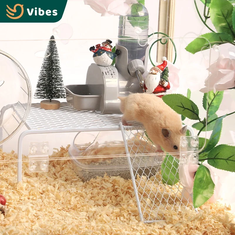 Wholesale White Metal Pet Minimalist Storage Climbing Rack Hamster Platform for Hamster Guinea Pig Cages