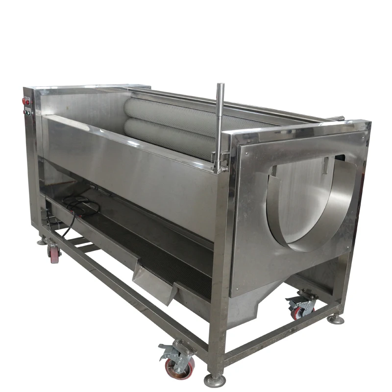 Soft Brush Rolling Cleaning Polishing Machine For Fruit Vegetable Potato Taro