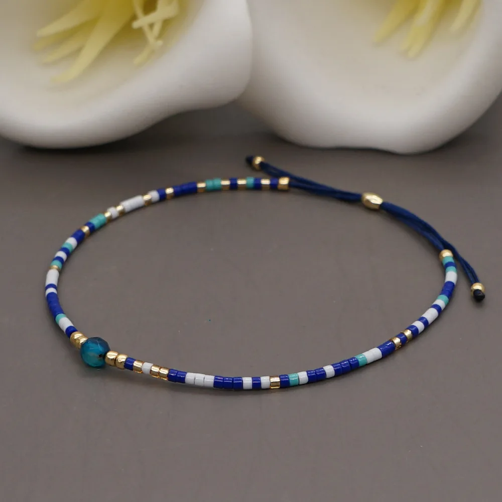 High Quality Handmade Adjustable Rope Bracelet Lucky Stone Miyuki Bracelet for Women Men