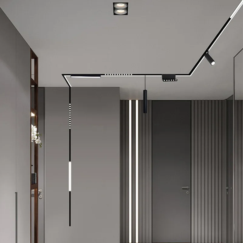 6W 12W 18W 48v magnetic led track light with tuya smart track light system cob linear rail lighting magnetic track rail system