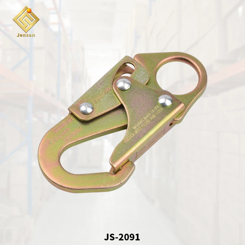 Jensan Safety Hook Steel Snap Hook for Construction Workers Fall Protection Custom High Quality 23KN 147*64.5mm EN362-2004 362g