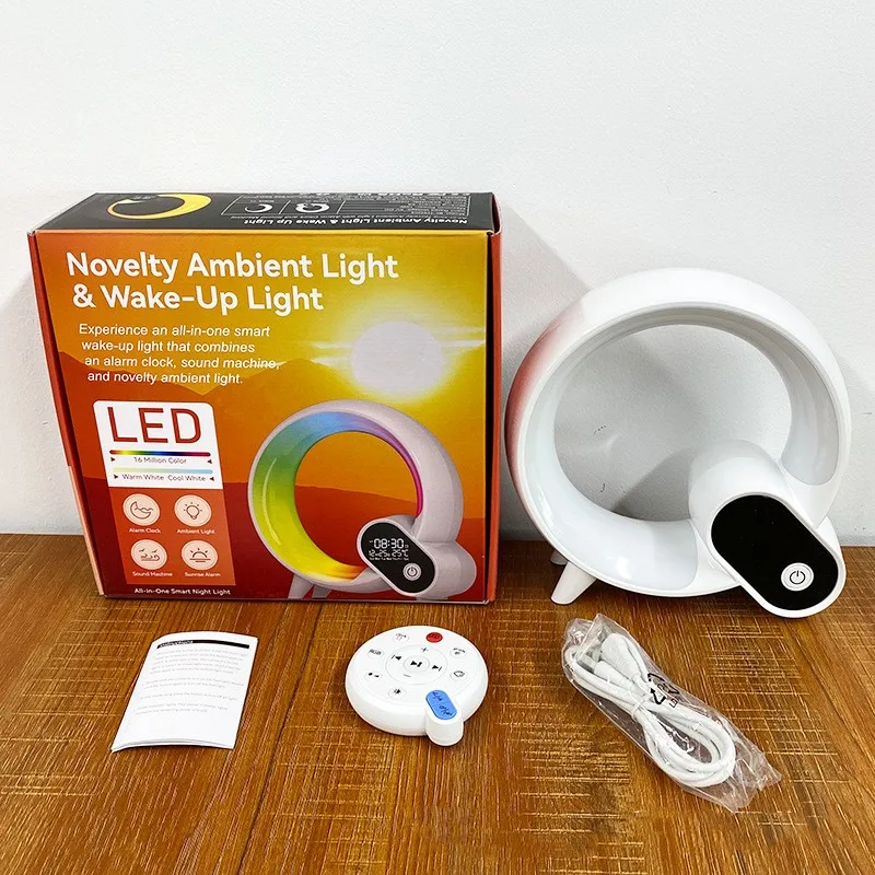 Zhihui  Intelligent Led Table Lamp Dimmable Multifunction Rgb Night Light Speaker With Clock