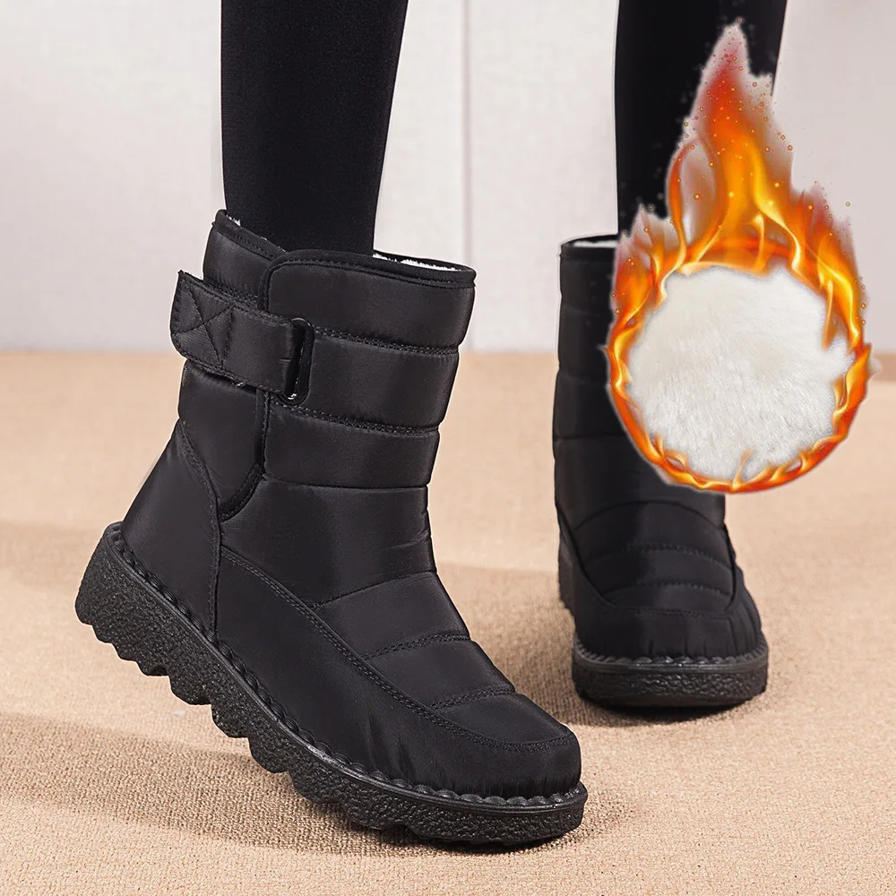 Women Boots 2024 Winter Shoes Woman Waterproof Snow Boots Winter Warm Fur Botas Mujer Korea Style Black Ankle Boots For Women