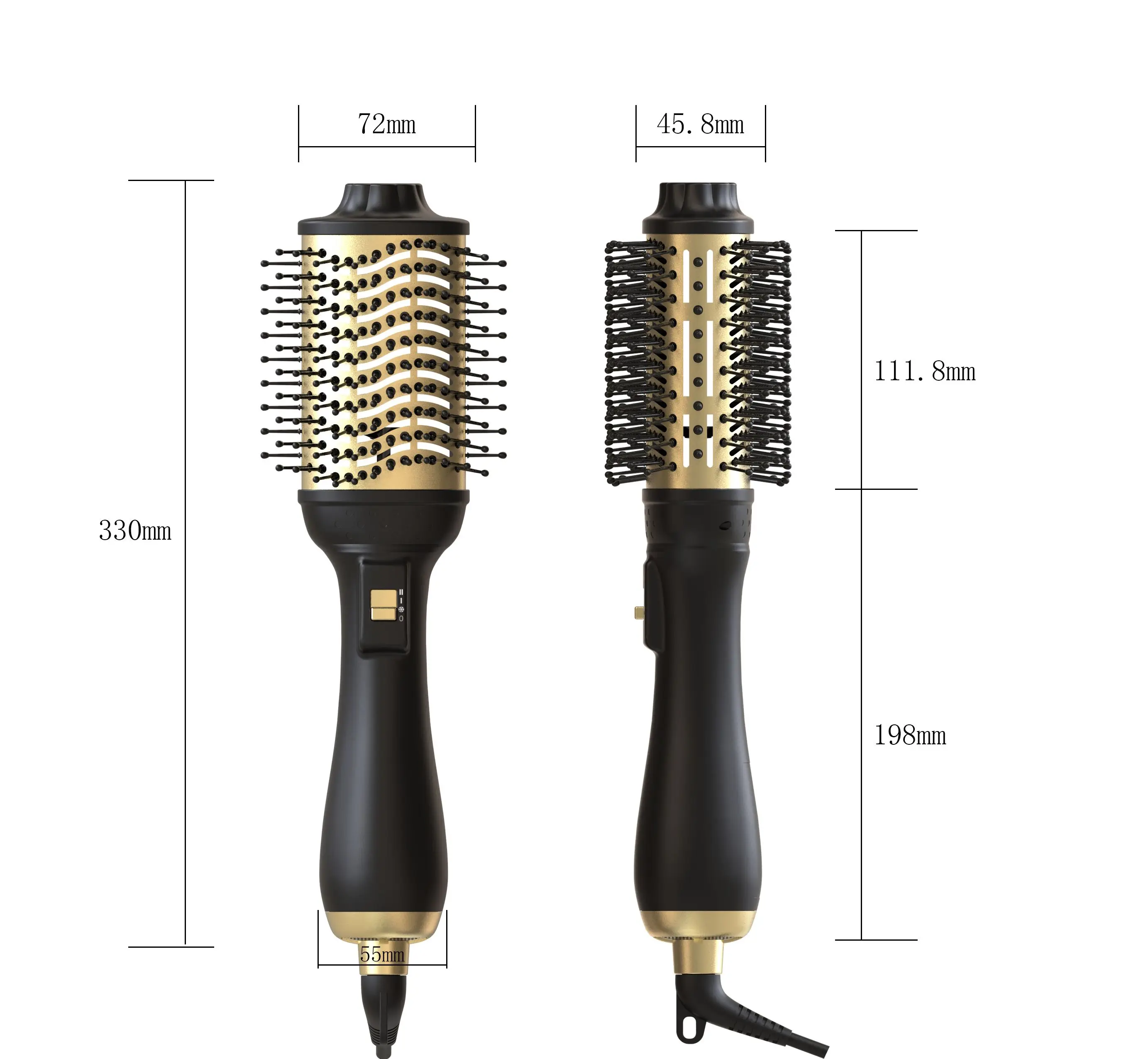 
2020 Newest Private Patent Hot Air Brush One-Step Hair Dryer Brush with Smaller Handle 