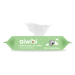 Aiwibi soft bamboo fiber fabric baby wipes delicate biodegradable organic clean and environmentally friendly baby wet wipes