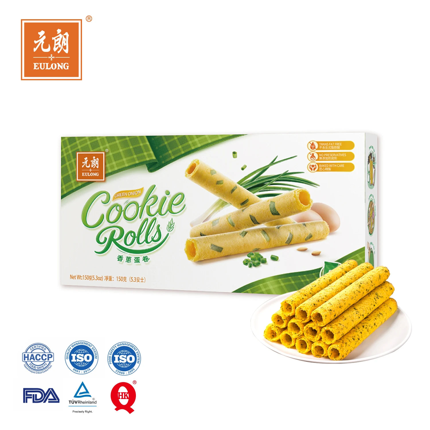 China Manufacturer Delicious 150g Scallion Egg Roll Cookies Best Homemade Cookies Gift