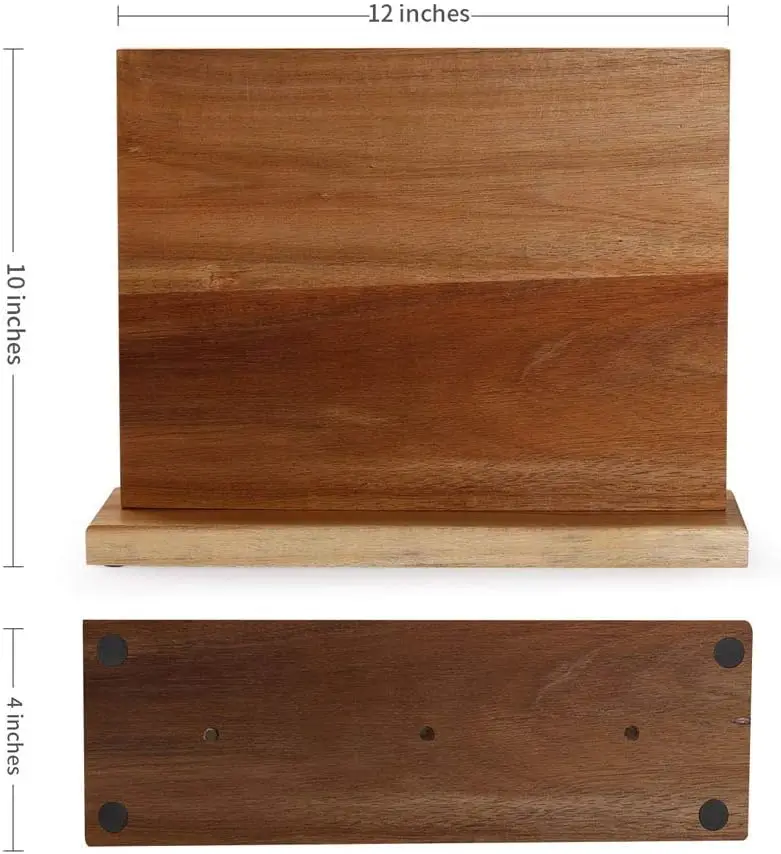 Kitchen Messerblock Magnet Walnut Wood Magnetic Knife Block Holder Rack Double Sides Strong Magnetic Knife Stands