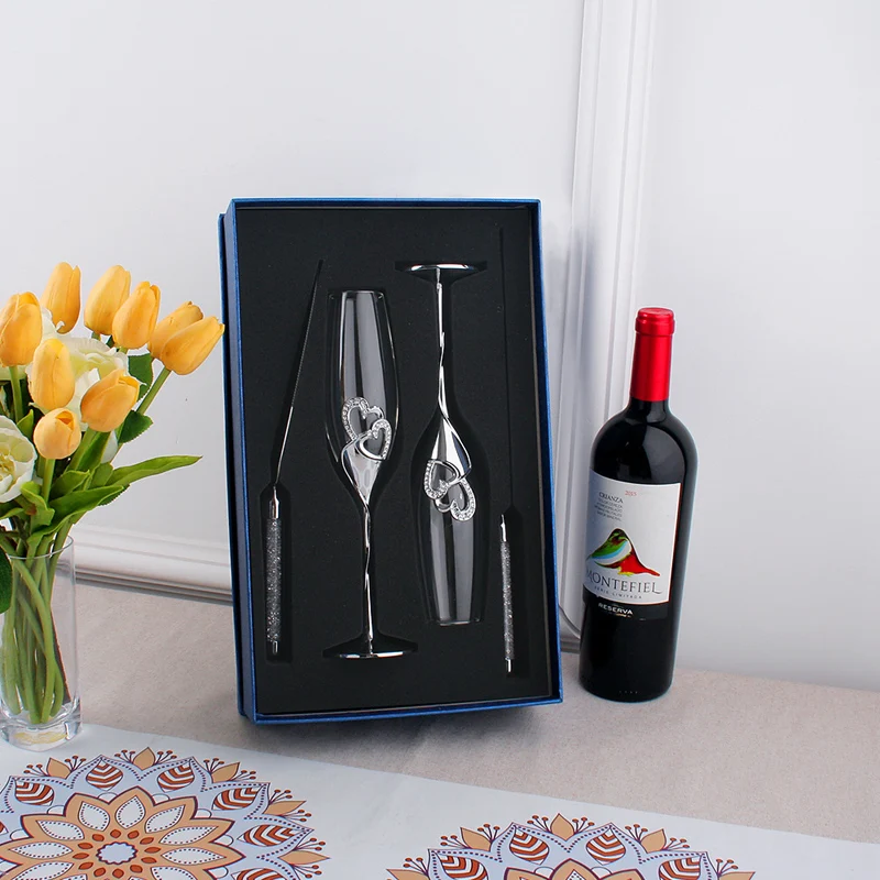 High-end Wedding Gifts Goblet Crystal Wedding Glasses Champagne Glasses Flutes Set