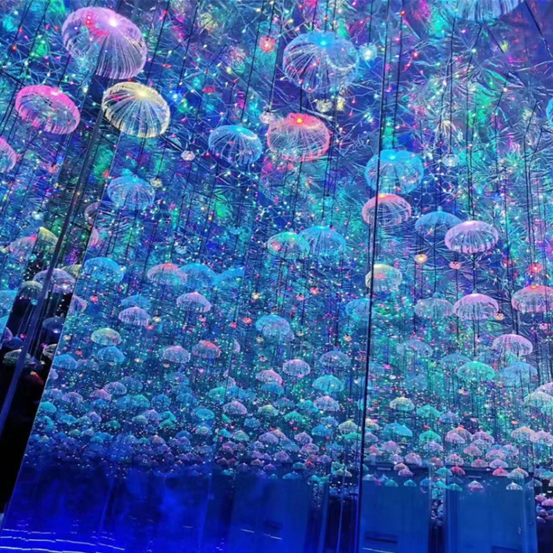 Multi Color LED Lights Lamp sky decorated starry lamp Jellyfish fiber optic lamp