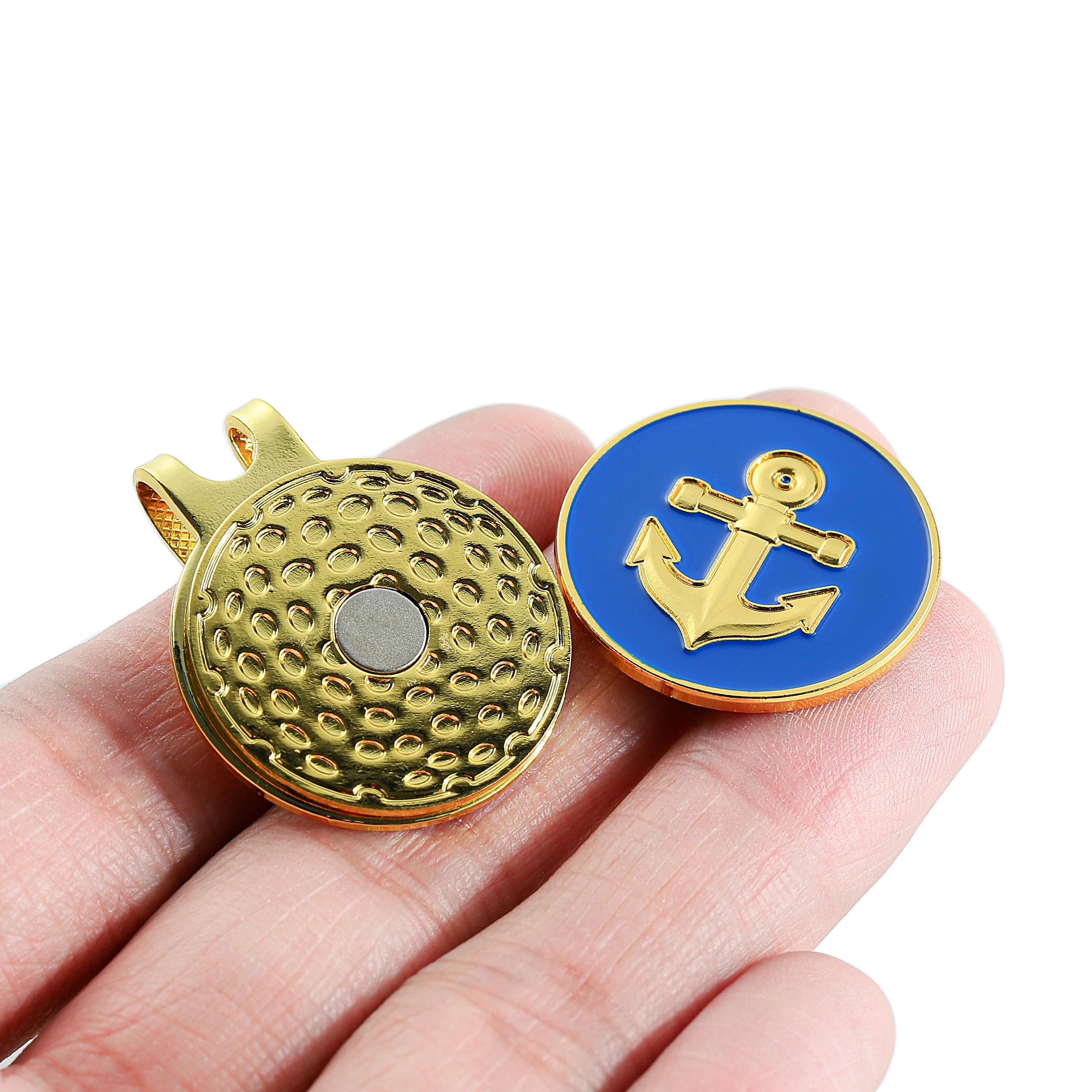 Best Sale Metal Magnetic Golf Hat Clip Blank Print Laser Epoxy Golf Ball Marker Engravable Ballmarker Custom Logo