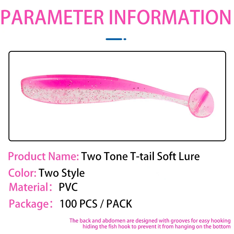T-tail Floating Fluorescent Soft Worm Lure for Freshwater Fish for Sea Bass Mandarin Culter Alburnus Tuna in Rivers and Lakes