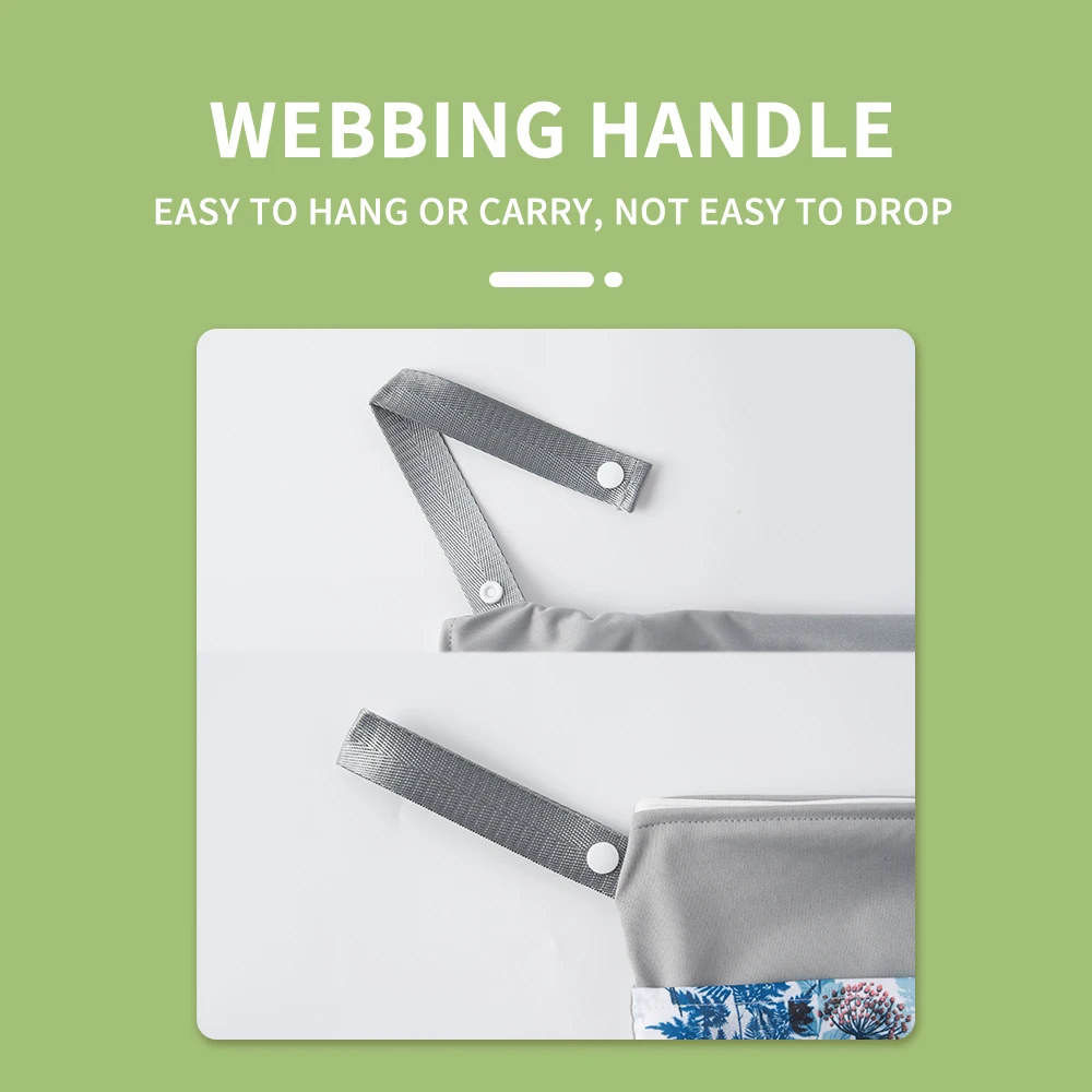 Happy Flute Baby Diaper Wet Dry Bag Waterproof Reusable Diaper Bag with Zipper Pocket